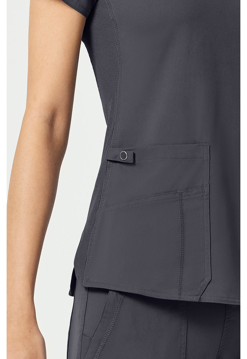 Pewter - Women's V-Neck Shirttail Scrub Top (View 3)