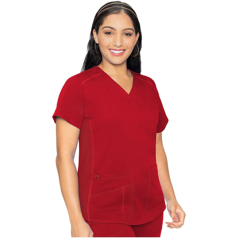 red - V-Neck Shirttail Top