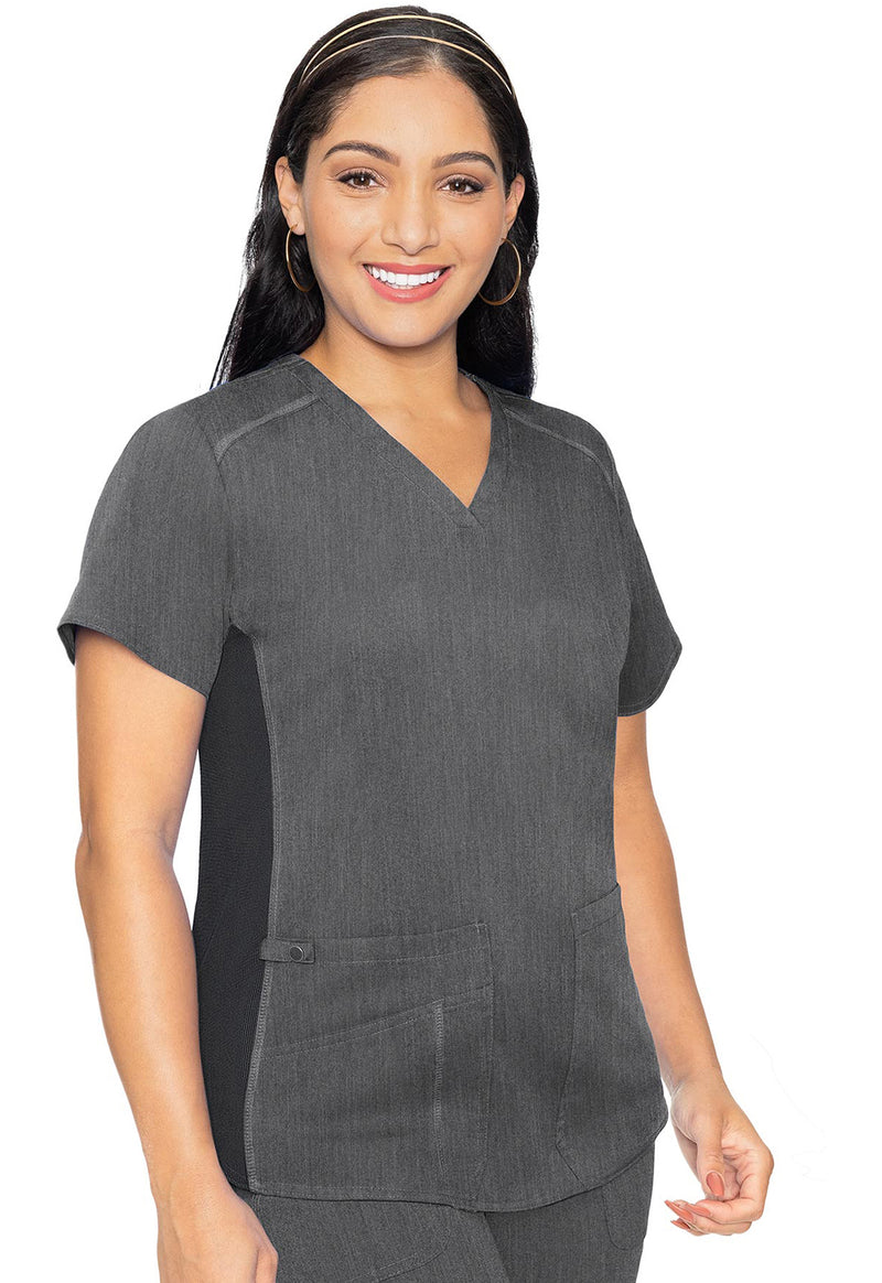 Slate - Med Couture Touch Women Scrub Top - Front View