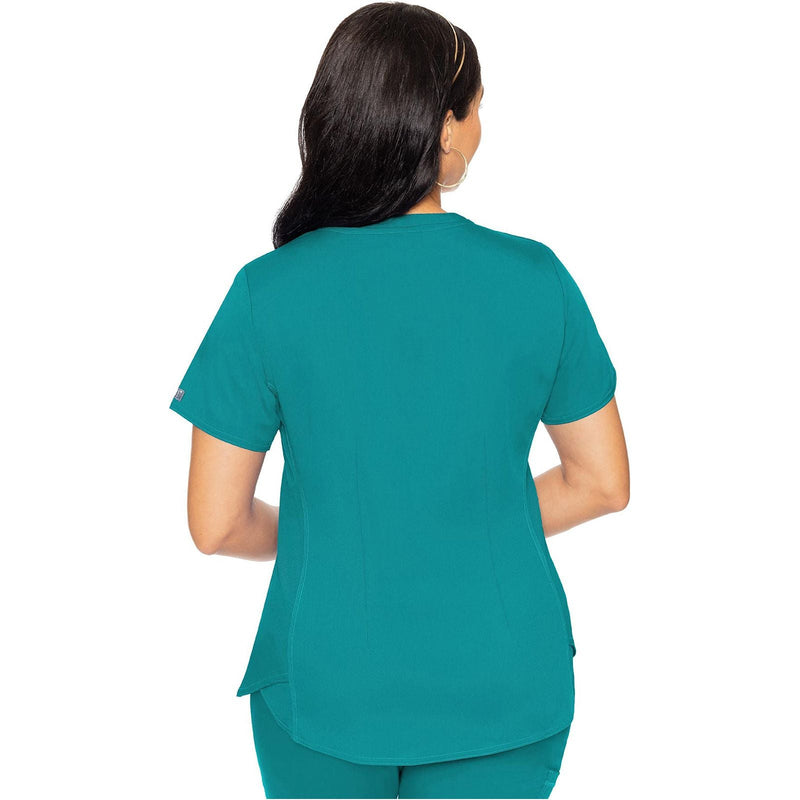 teal - V-Neck Shirttail Top