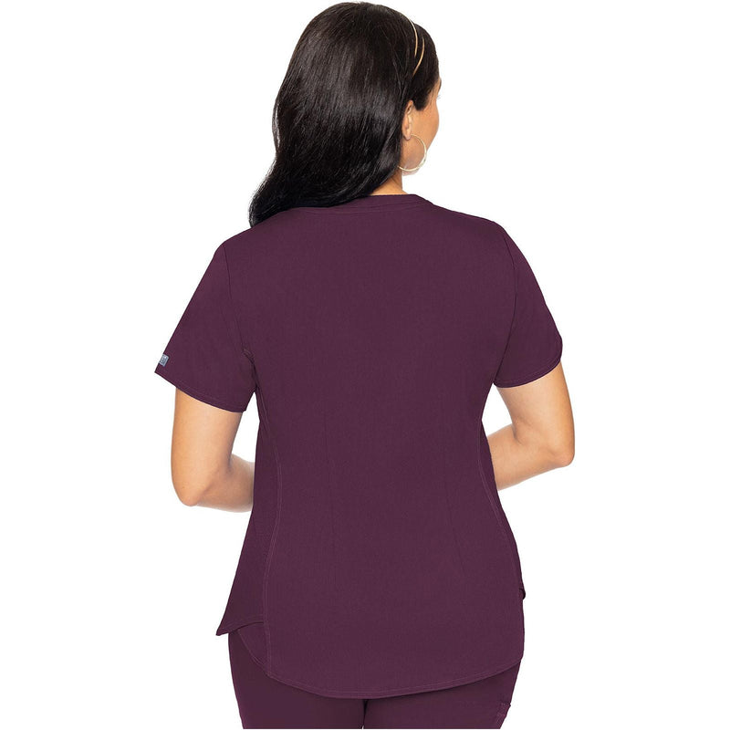 wine - V-Neck Shirttail Top