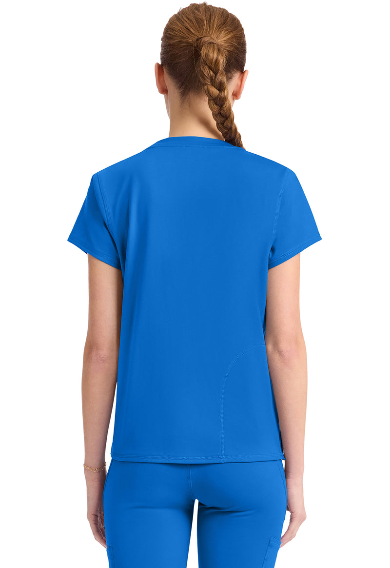Royal - Med Couture AMP Knit Women Scrub Top - Back View
