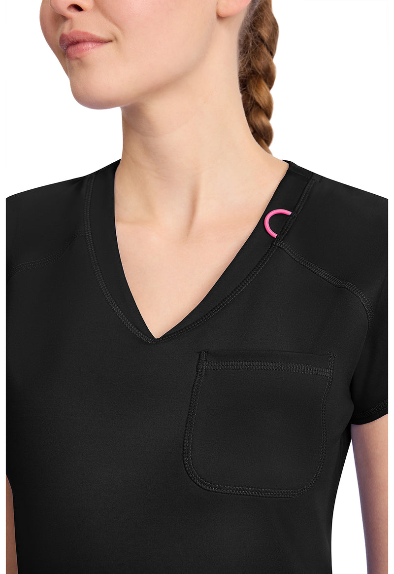 Black - Women's Raglan V-Neck Scrub Top (View 2)