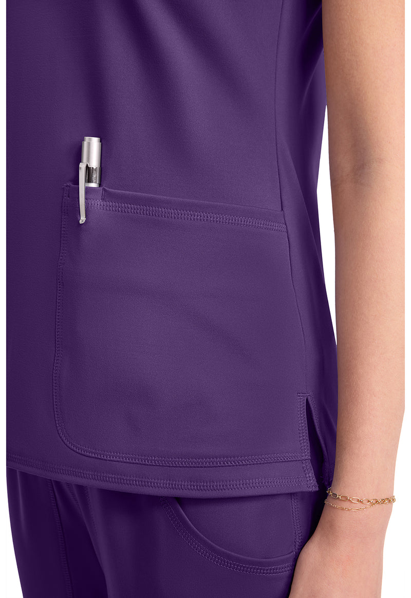 Galactic Purple - Women's Raglan V-Neck Scrub Top (View 3)