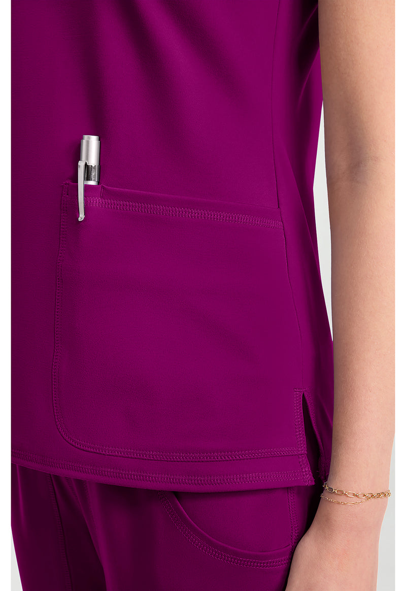 Plum Royale - Women's Raglan V-Neck Scrub Top (View 3)