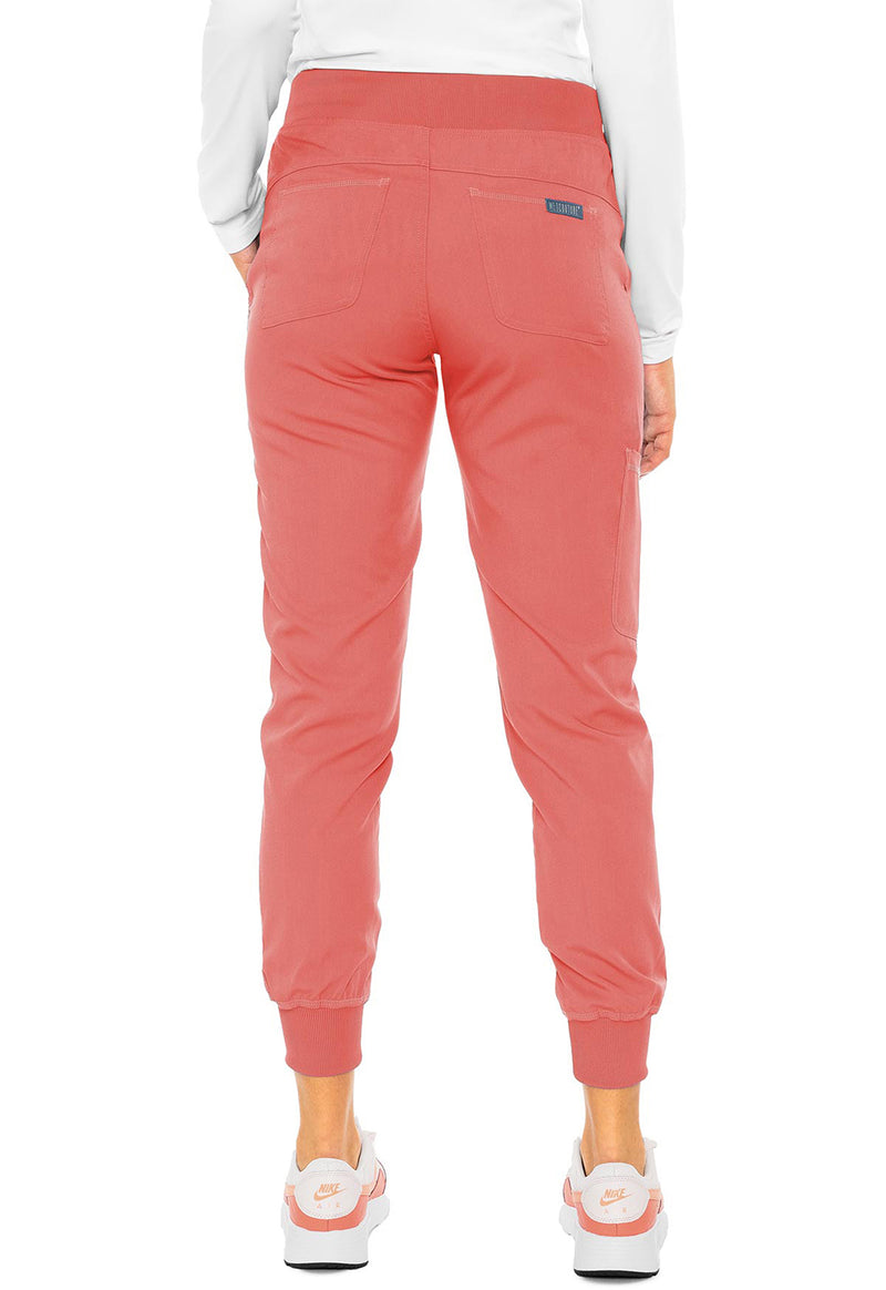 Coral - Women's Jogger Yoga Scrub Pants – Petite (Back)