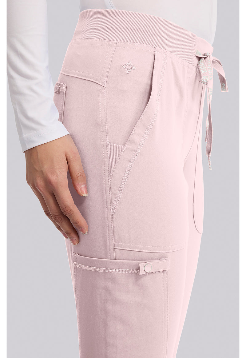 Ice Pink - Women's Jogger Yoga Scrub Pants – Petite (View 2)