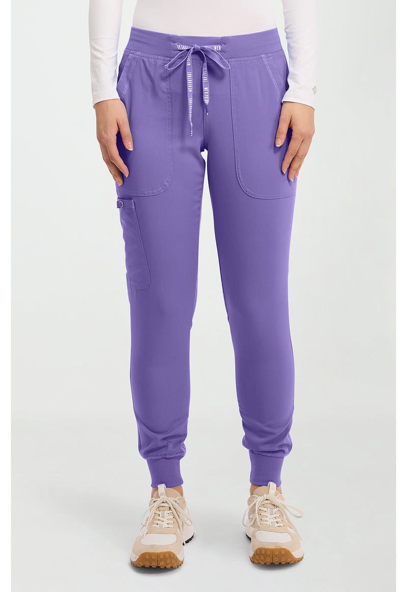 Electric Lavender - Med Couture Touch Women Scrub Pants - Front View