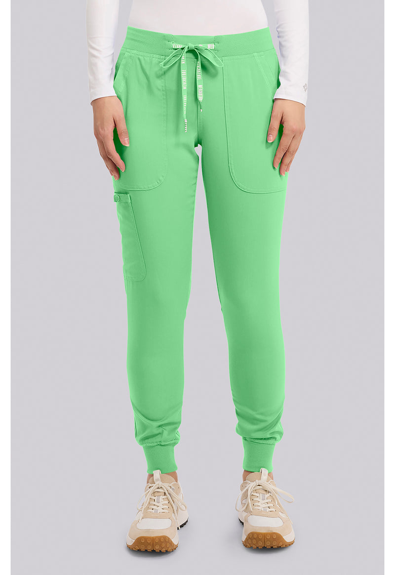 Kiwi Lime - Med Couture Touch Women Scrub Pants - Front View