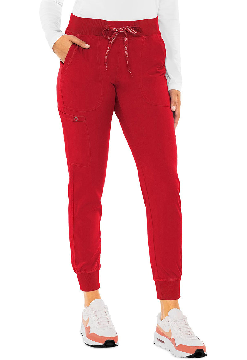Red - Med Couture Touch Women Scrub Pants - Front View