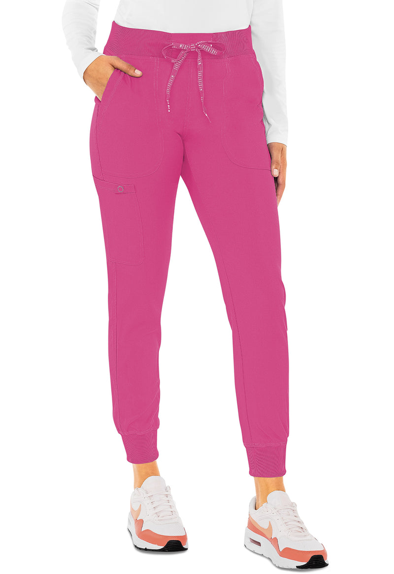 Raspberry Tart - Med Couture Touch Women Scrub Pants - Front View