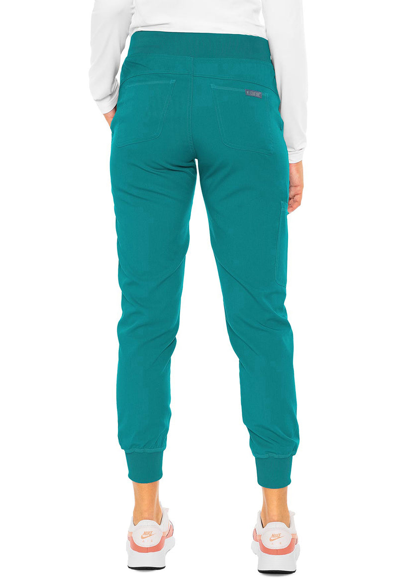 TEAL - Med Couture Touch Women Scrub Pants - Back View