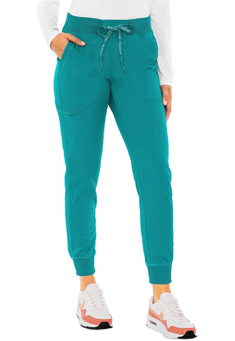 TEAL - Med Couture Touch Women Scrub Pants - Front View