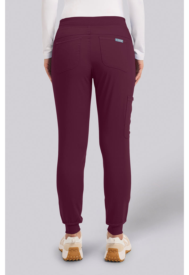 Wine - Med Couture Touch Women Scrub Pants - Back View