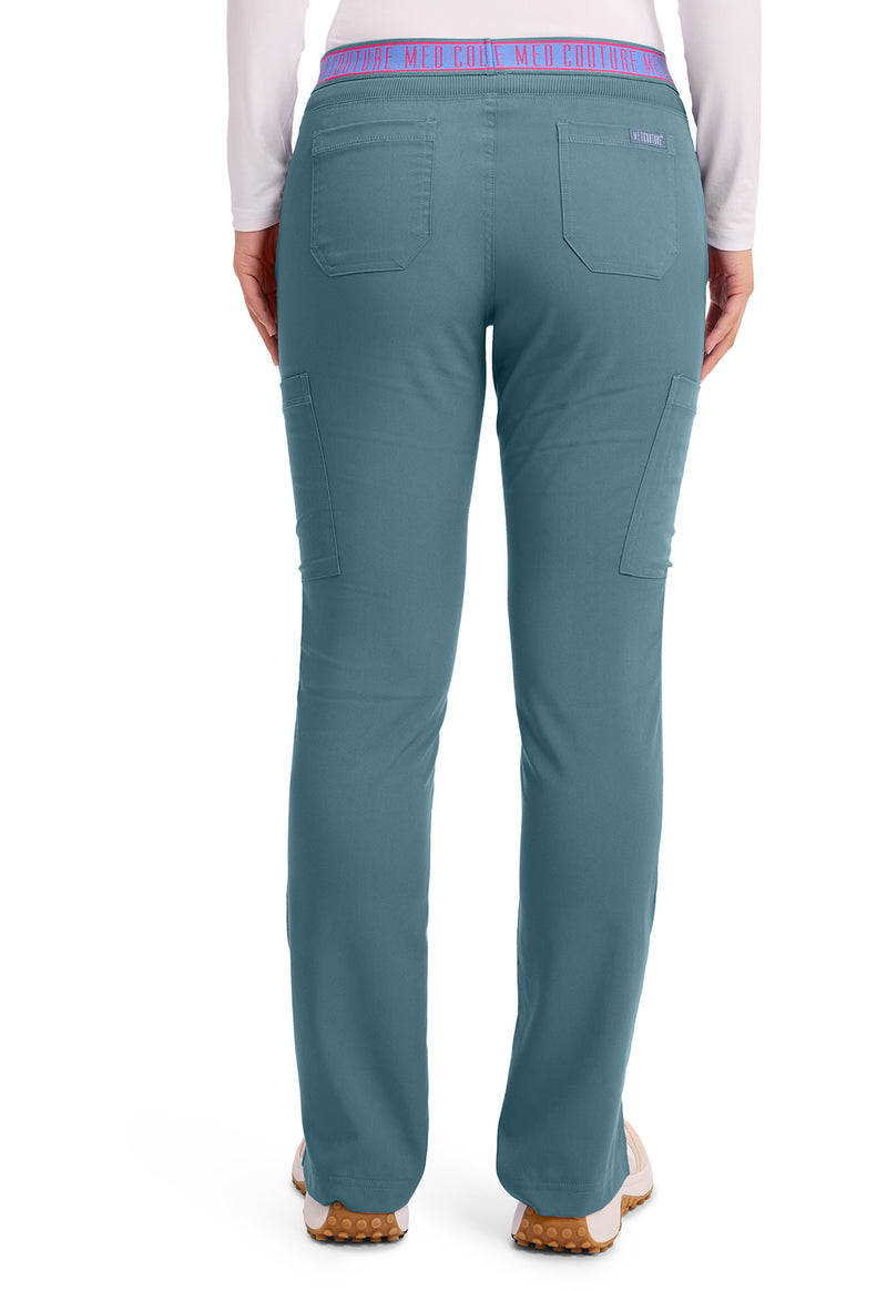 Blue Jean Baby - Med Couture Touch Women Scrub Pants - Back View