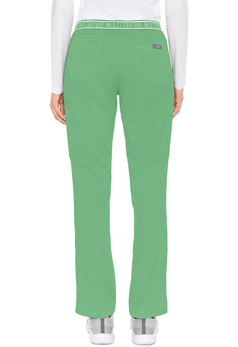 Kiwi Lime - Med Couture Touch Women Scrub Pants - Back View