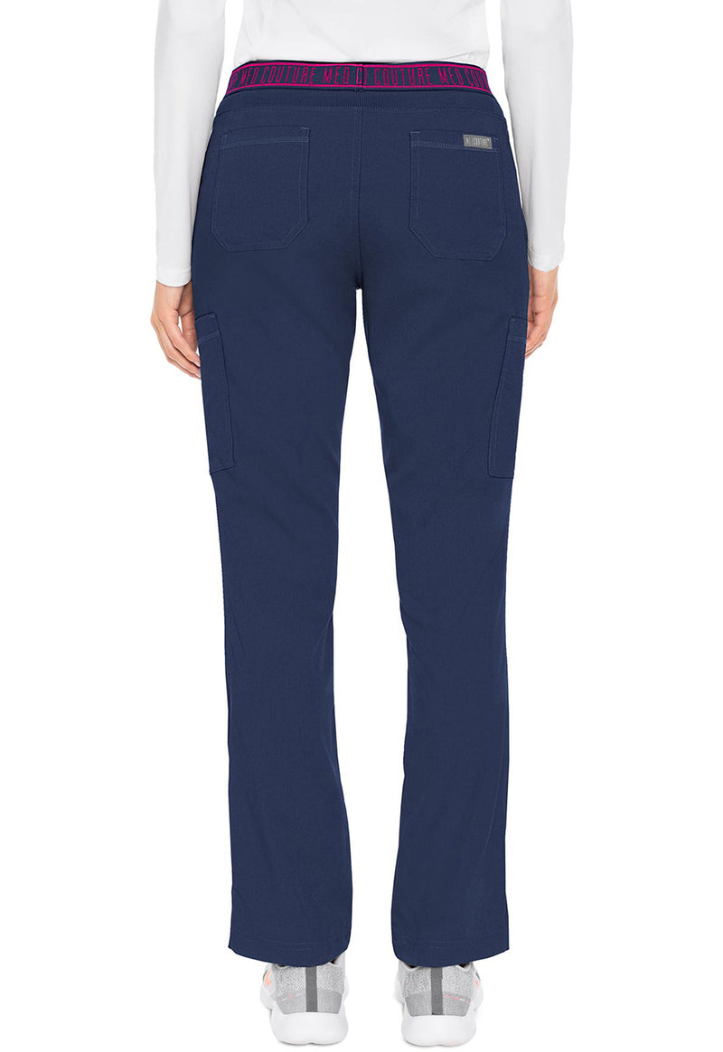 Navy - Med Couture Touch Women Scrub Pants - Back View