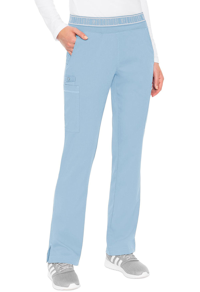 Periwinkle - Med Couture Touch Women Scrub Pants - Front View