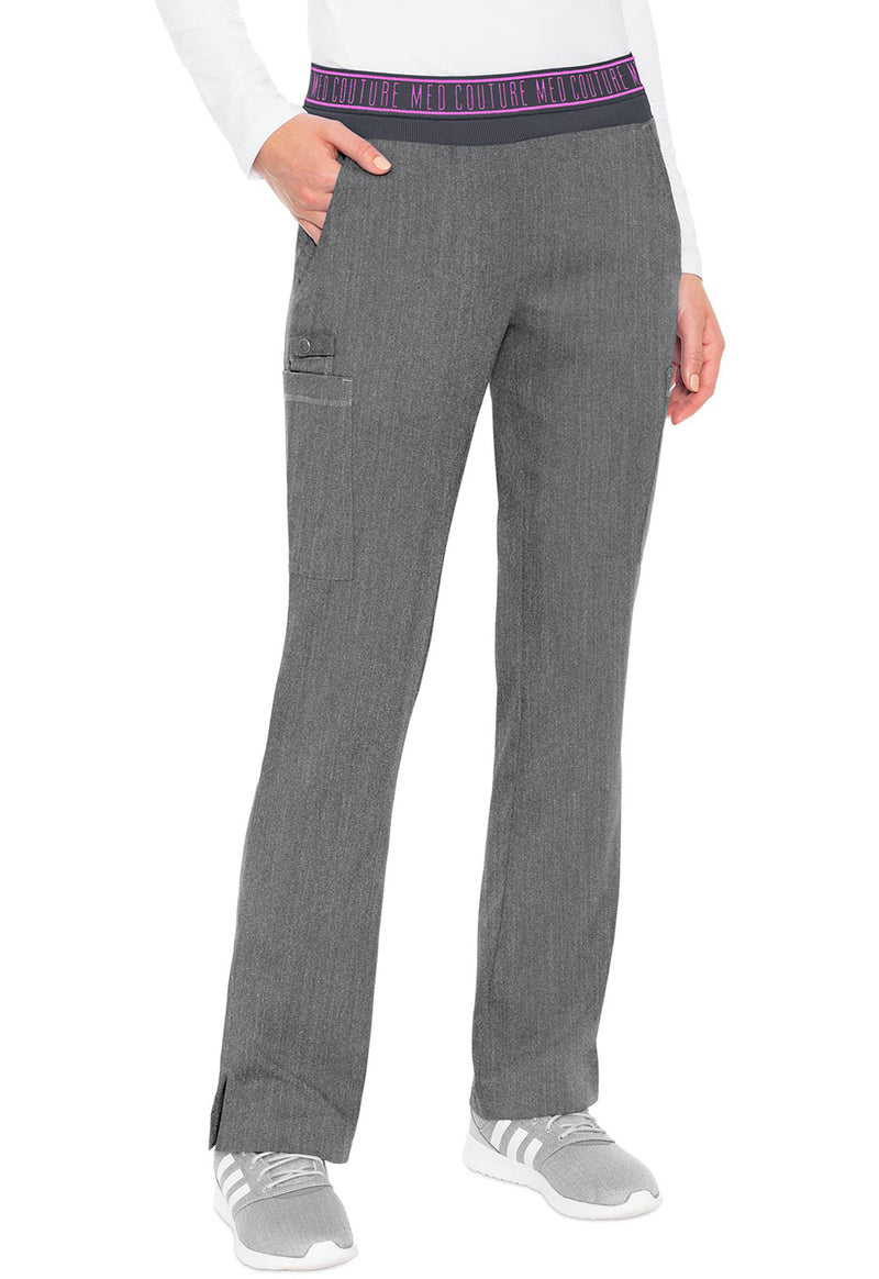 Slate - Med Couture Touch Women Scrub Pants - Front View