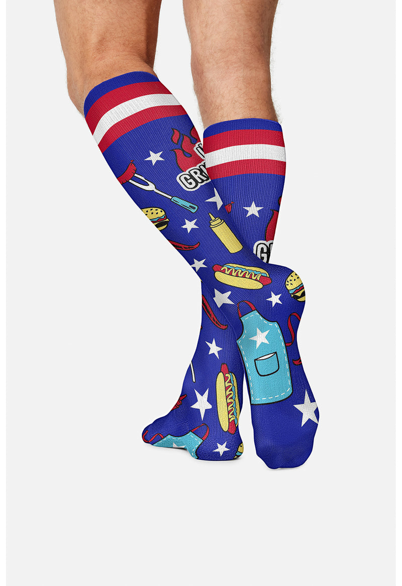 Grillin' It - Men's 10-15mmHg Compression Socks (Back)