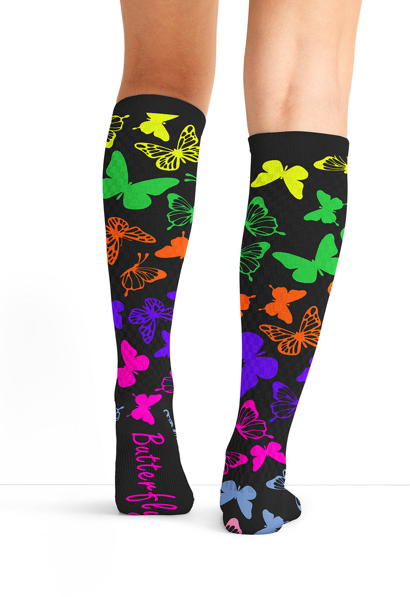 Anti Social Butterflies - Women's 10-15mmHg Compression Socks (Back)