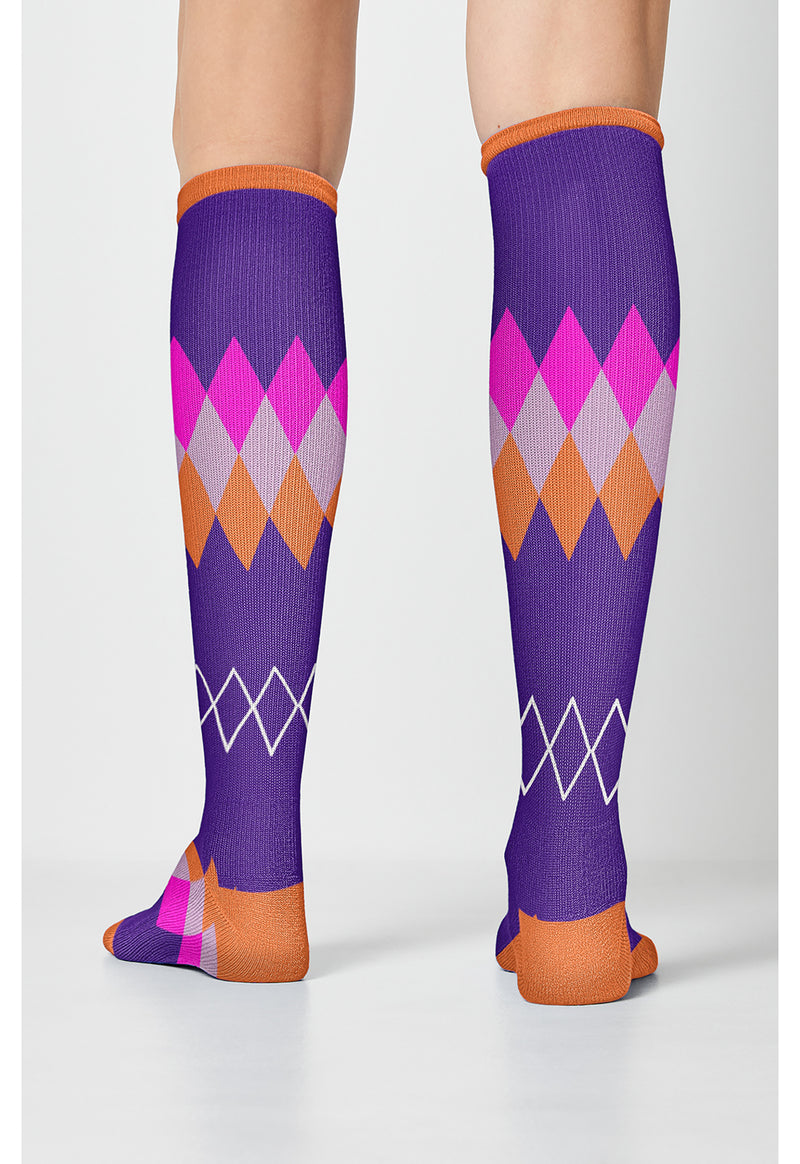 Argyle Brights - Women's 10-15mmHg Compression Socks (Back)