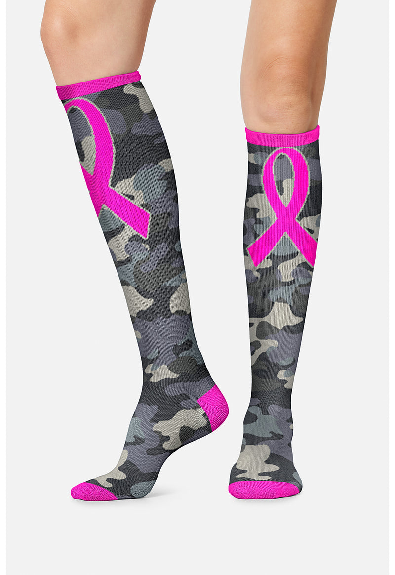 Camo Pink Ribbon - Women's 10-15mmHg Compression Socks