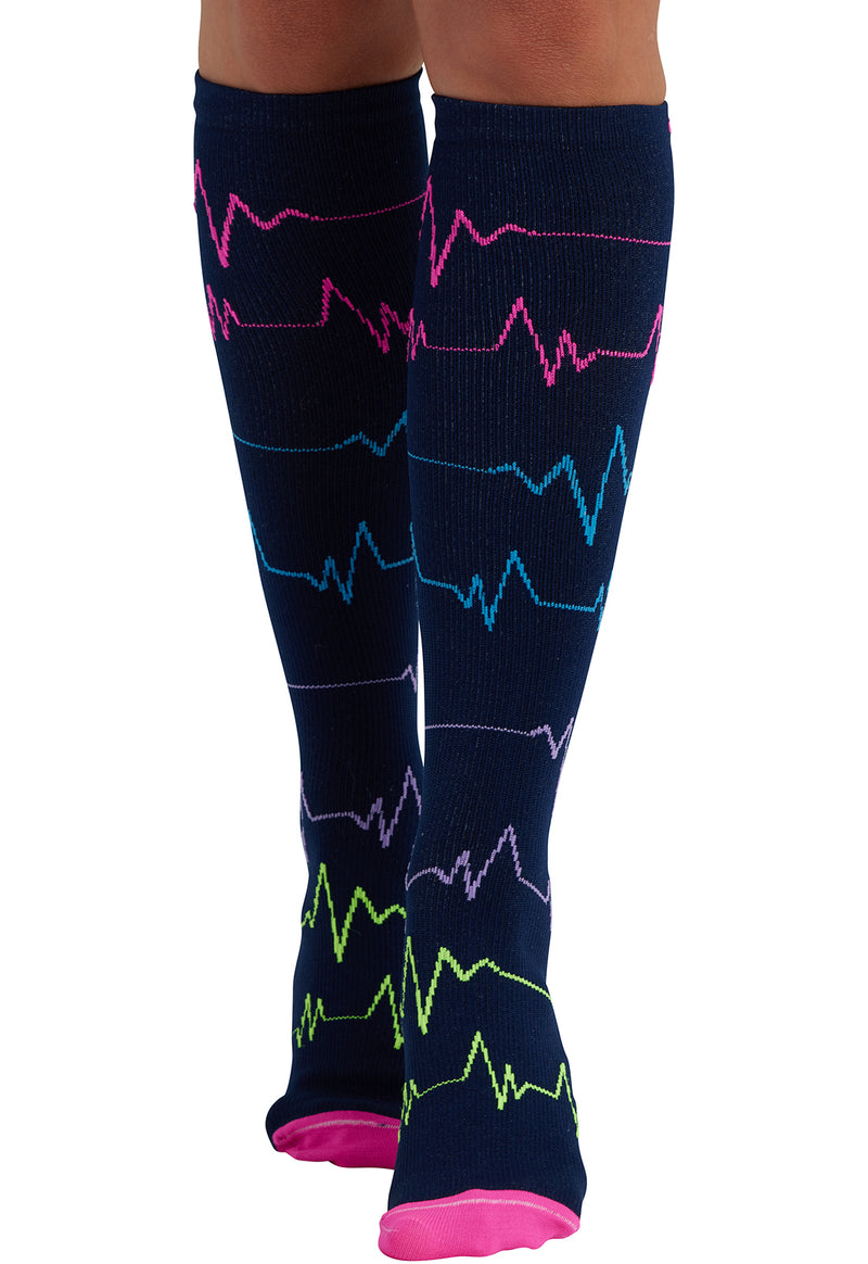 EKG ZigZag - Women's 10-15mmHg Compression Socks