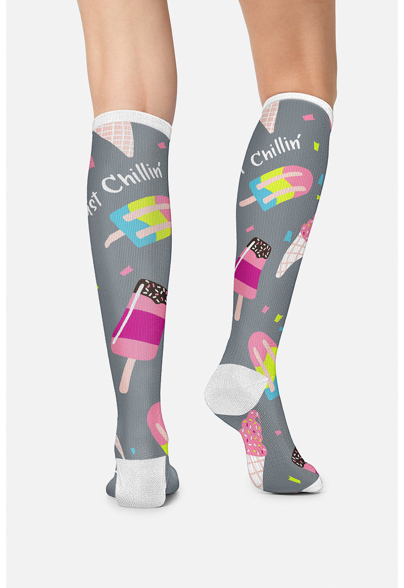 Just Chillin' - Women's 10-15mmHg Compression Socks (Back)