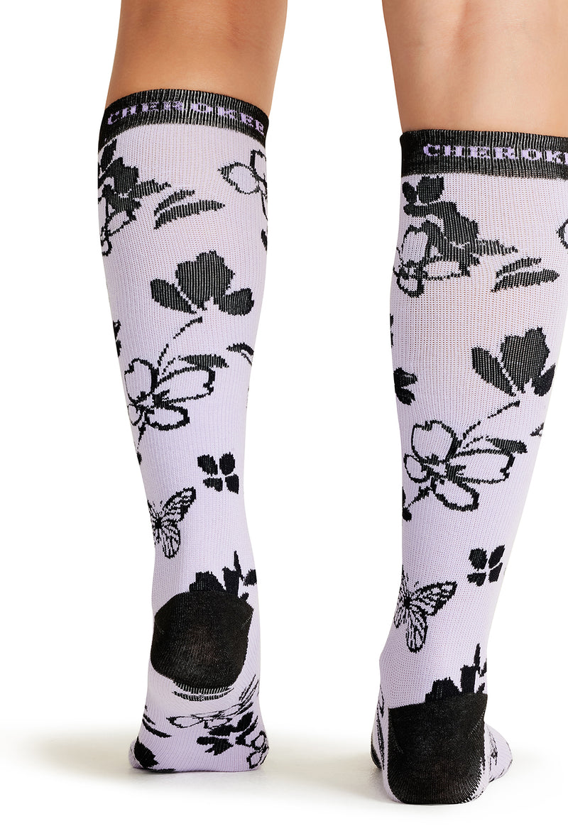 Lavender Garden - Women's 10-15mmHg Compression Socks (Back)