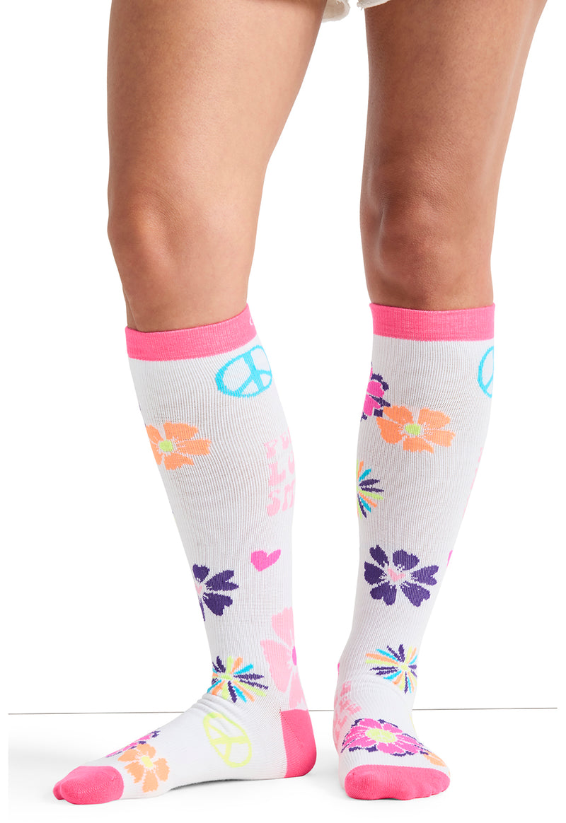 Peace, Love, Smile - Women's 10-15mmHg Compression Socks