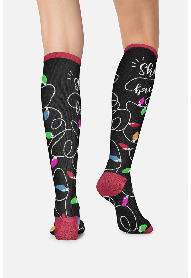 Shine Bright - Women's 10-15mmHg Compression Socks (Back)