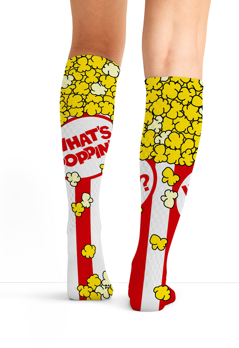 What's Poppin - Women's 10-15mmHg Compression Socks (Back)