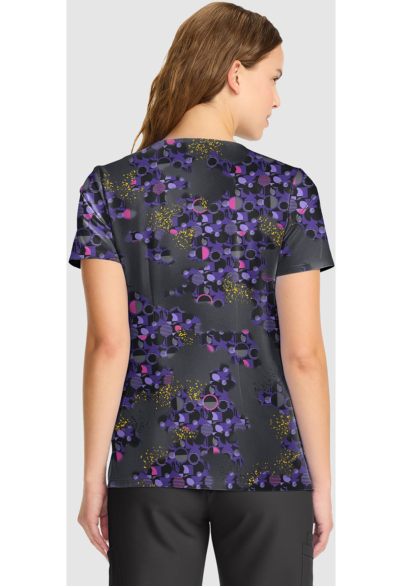 Feeling Flirty - V-Neck Print Top (Back)