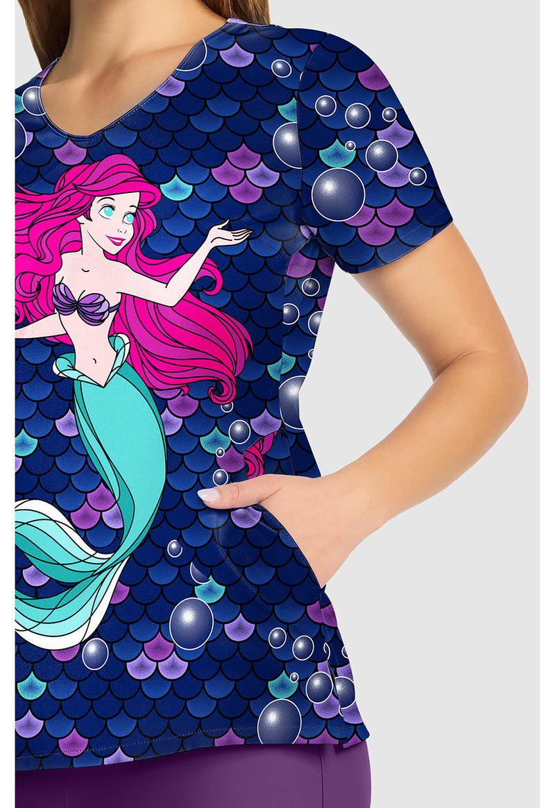 Tale Of A Mermaid - V-Neck Print Top (View 4)