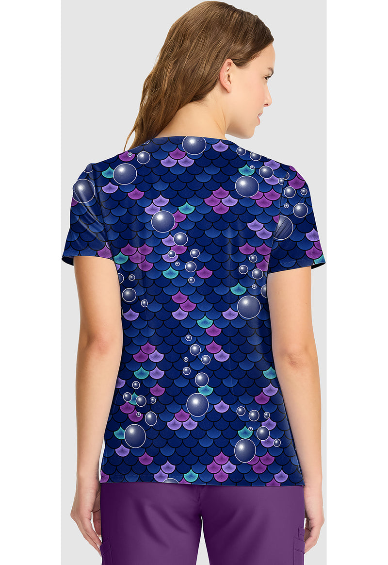 Tale Of A Mermaid - V-Neck Print Top (Back)
