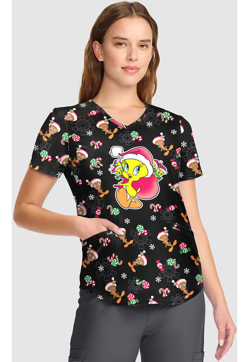 Ginger Tweet - V-Neck Print Top