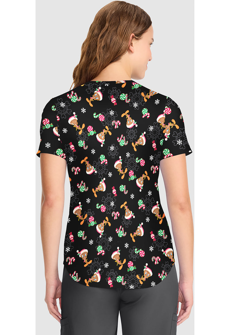 Ginger Tweet - V-Neck Print Top (Back)