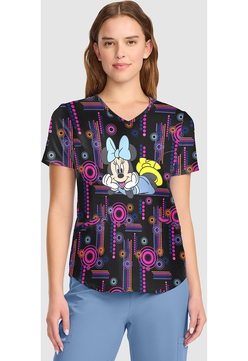 Minnie Spotlight - V-Neck Print Top
