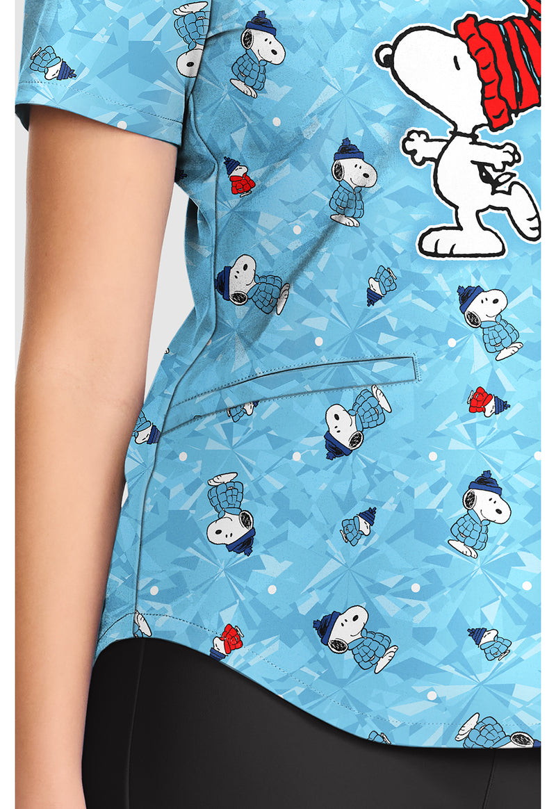 Snoopy On Ice - V-Neck Print Top (View 3)