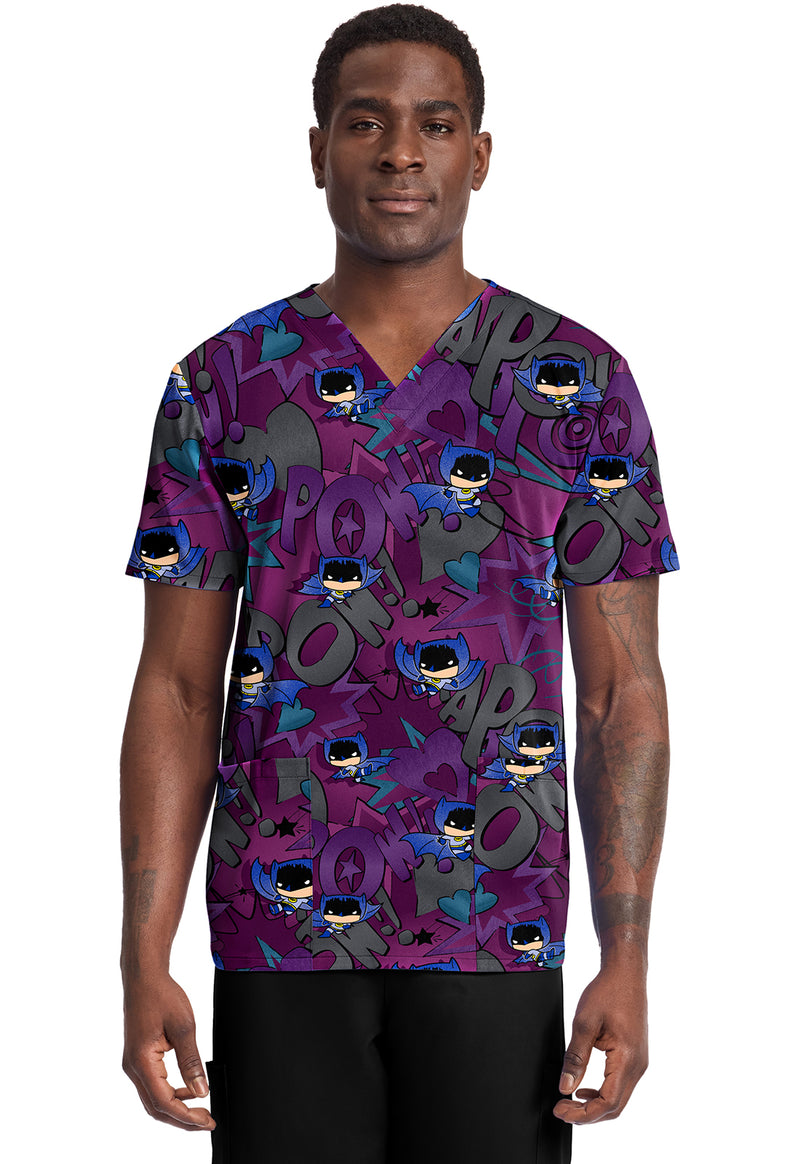 Comic Hero - Men's Print V-Neck Top