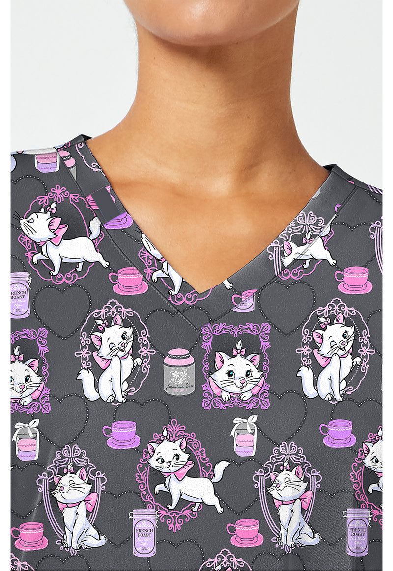 Cafe Cat - Print V-Neck Top – Disney (View 2)
