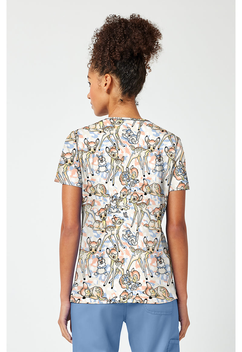 Fawn Over Me - Print V-Neck Top – Disney (Back)
