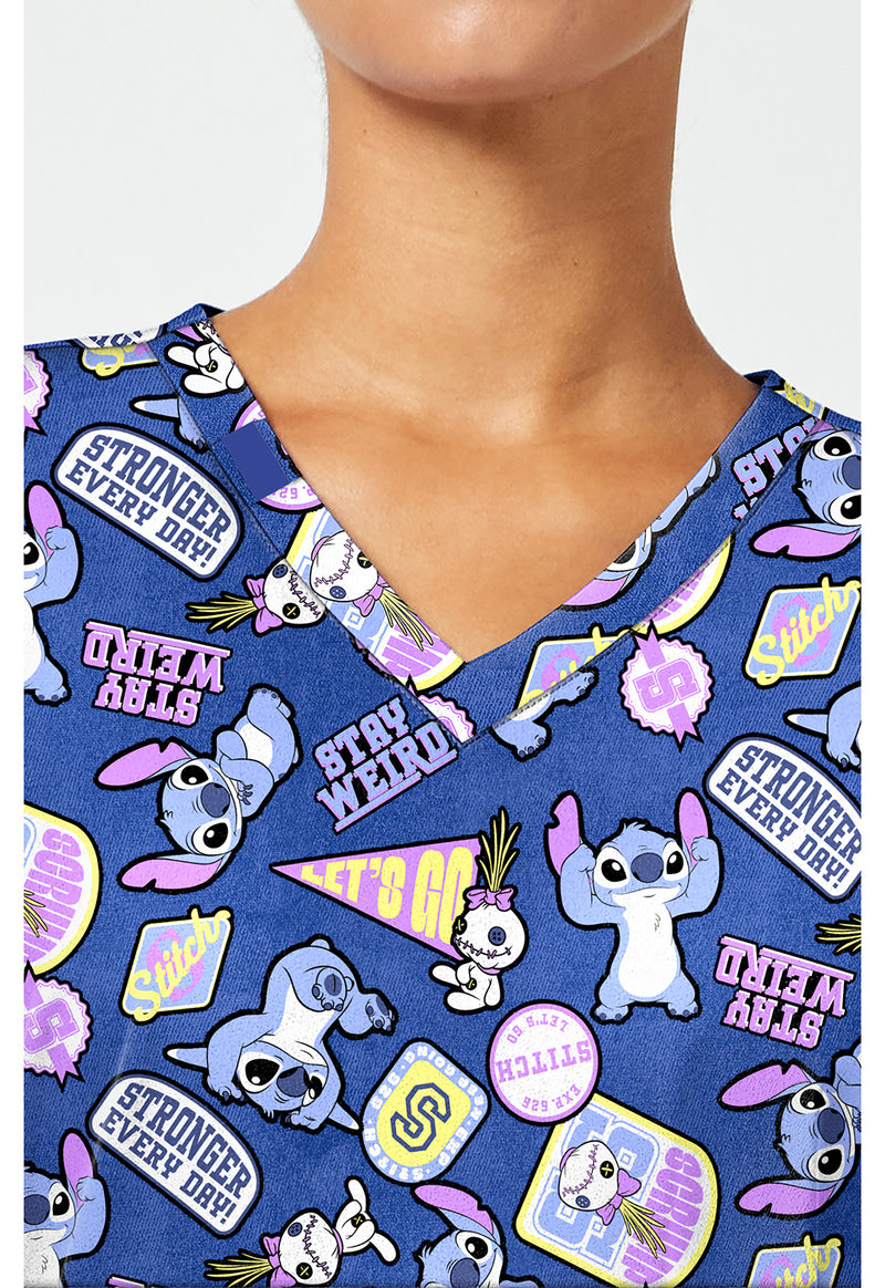 Collegiate Stitch - Print V-Neck Top – Disney (View 2)