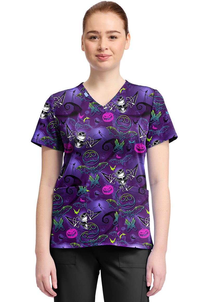 Ghost-like Charm - Print V-Neck Top – Disney