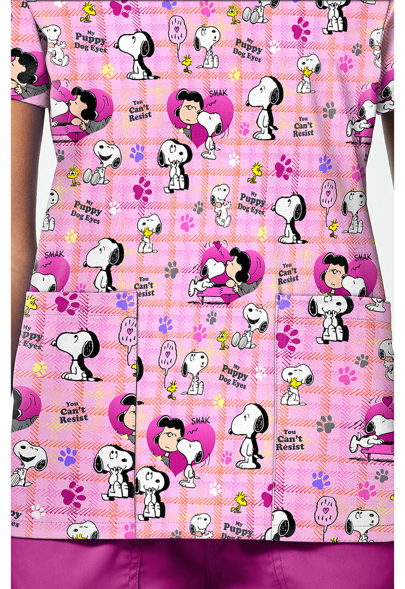 Snoopy Eyes - Print V-Neck Top – Character Prints (View 4)