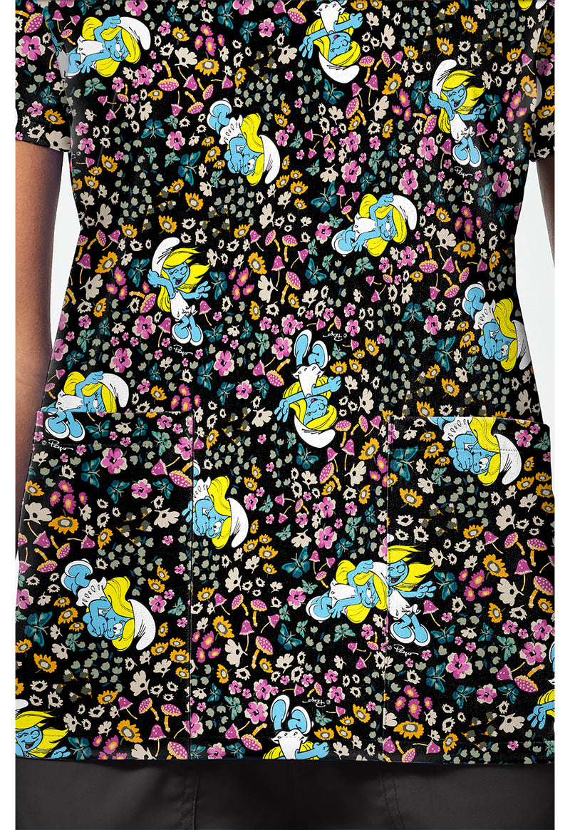 Smurfette's Garden - Print V-Neck Top – Character Prints (View 4)