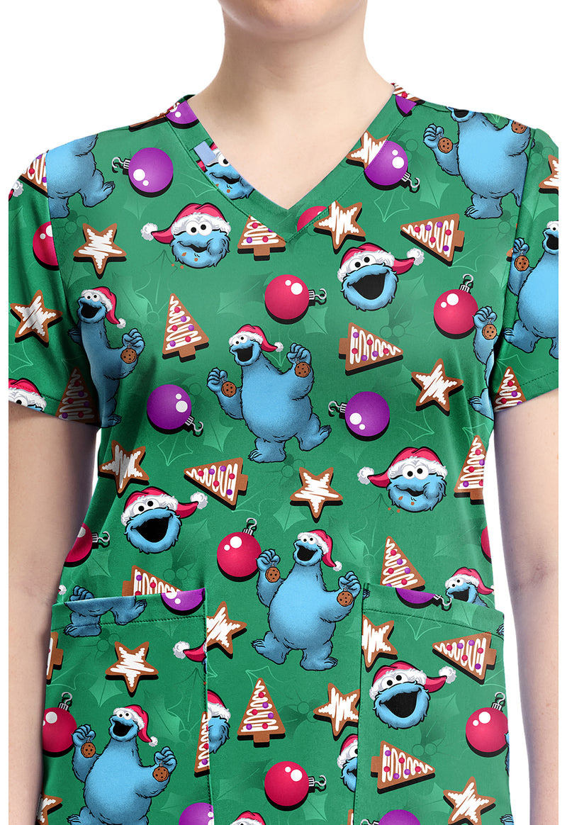 Christmas Cookie - Print V-Neck Top – Character Prints (View 2)