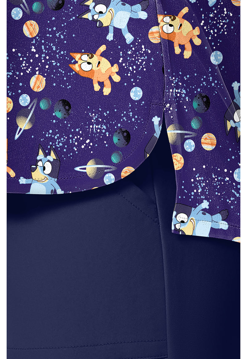Cosmic Bluey - Print V-Neck Top (View 4)