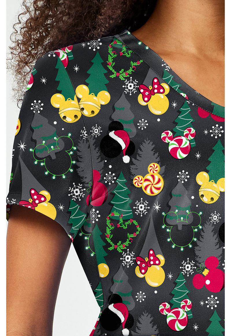 Mickey Jingle - Print V-Neck Top (View 3)